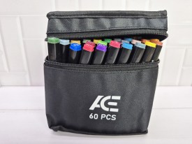 Marcadores estuche tela doble punta x48u